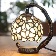 ステンドグラス テーブルランプ ハナハナ ホワイト商品イメージ01