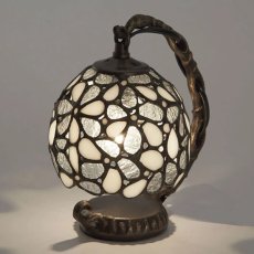 ステンドグラス テーブルランプ ハナハナ ホワイト商品イメージ02