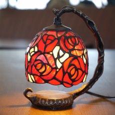 ステンドグラス テーブルランプ バラ メアリーレッド商品イメージ01