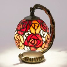 ステンドグラス テーブルランプ バラ メアリーレッド商品イメージ02