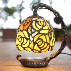 ステンドグラス テーブルランプ  バラ ルナイエロー商品イメージ01
