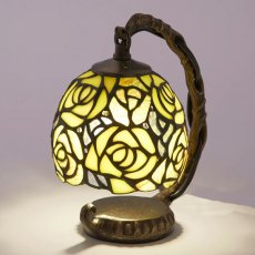 ステンドグラス テーブルランプ  バラ ルナイエロー商品イメージ02