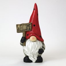 ガーデンノーム ウェルカムボードを持ったノーム レッドハット商品イメージ03