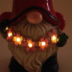 ガーデンノーム ソーラーライトフラワーガーランドとノーム レッドハット Sサイズ商品イメージ03