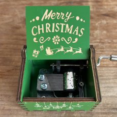 木製オルゴール 手巻き グリーン商品イメージ02